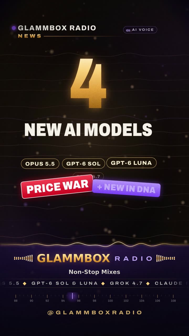 AI Price War · 4 New Models in 2 Days · AI News — vertical clip, GLAMMBOX Radio